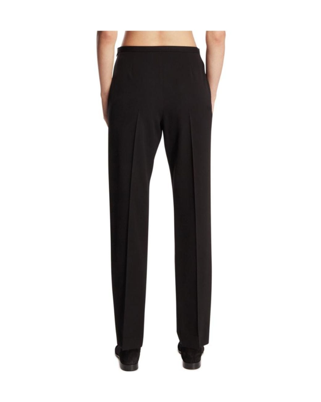 The Row Black Pressed Crease Straight Leg Trousers