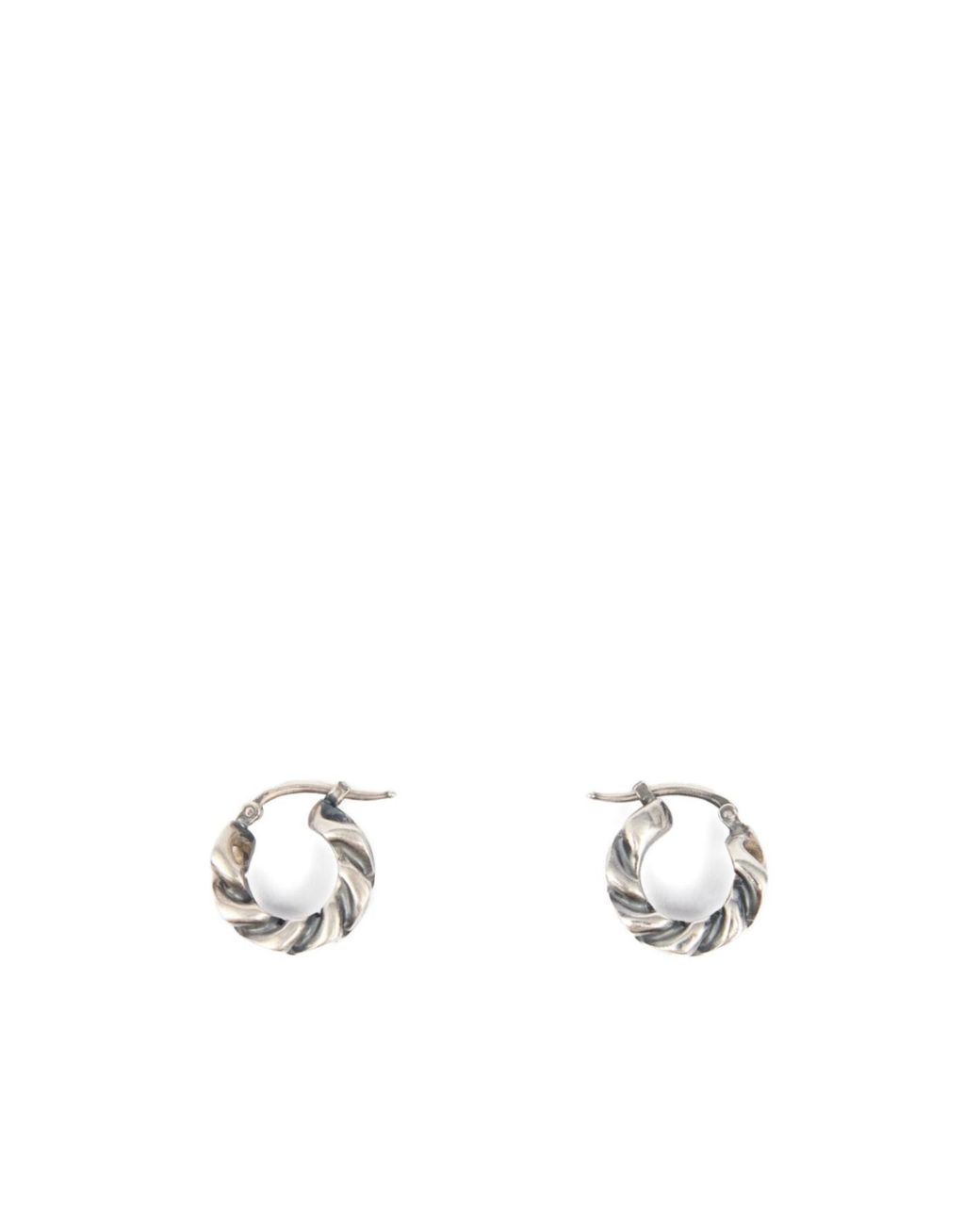 MM6 by Maison Margiela White Chain Twisted Earrings for men