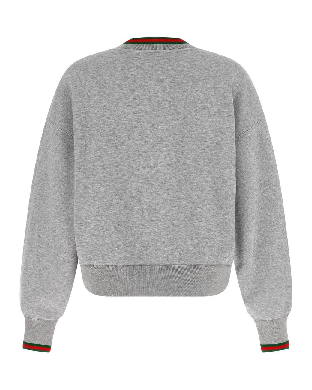 Gucci Gray Web Jersey V-Neck Sweatshirt