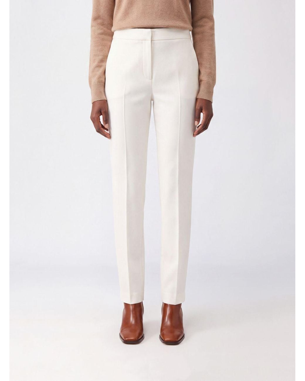 Max Mara White Mxmacino Tailored Trousers