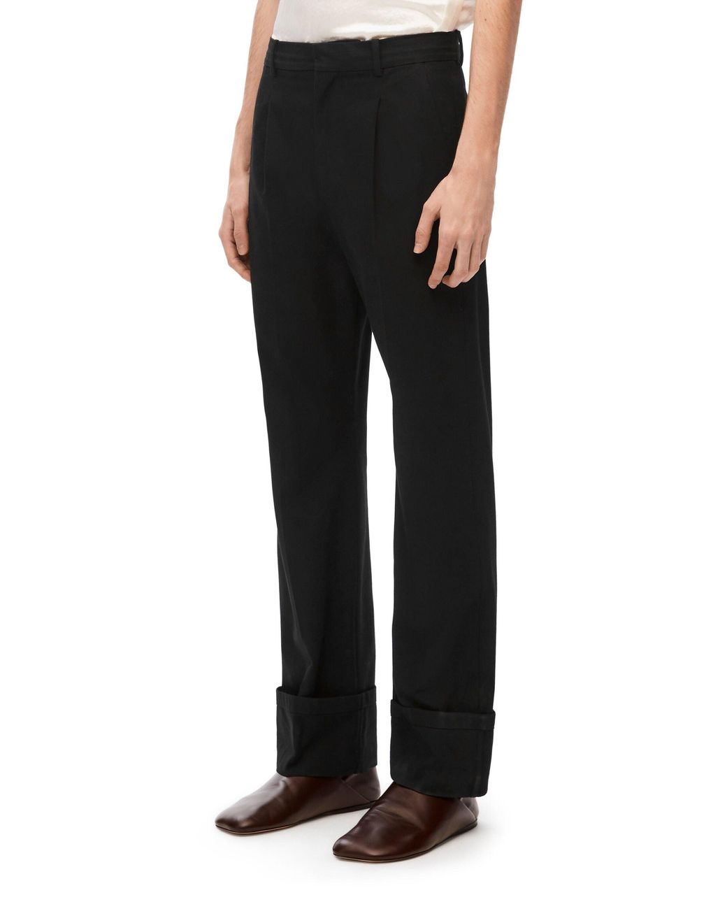 Loewe Black Fisherman Turn-Up Trousers for men