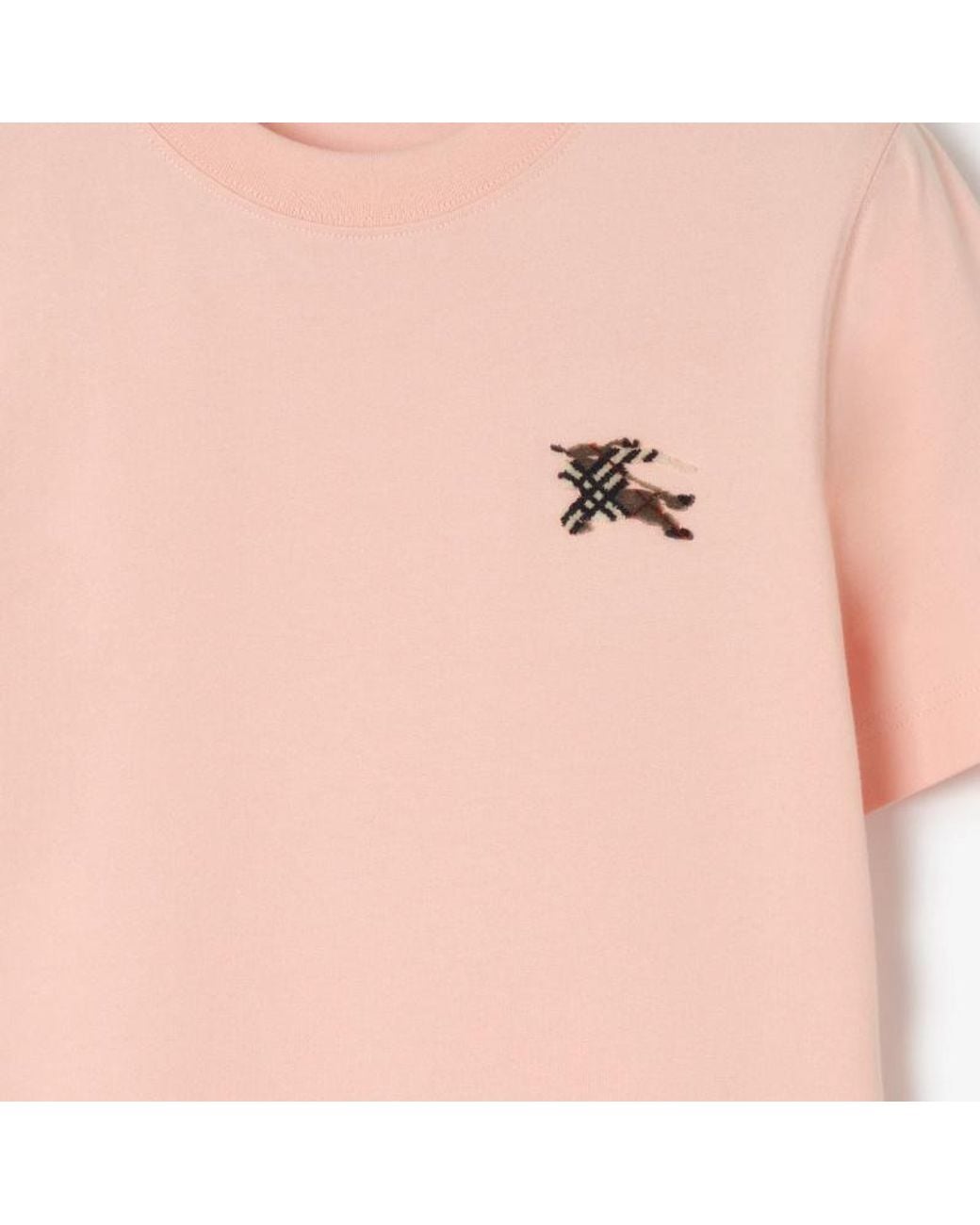 Burberry Pink Logo Embroidered T-Shirt