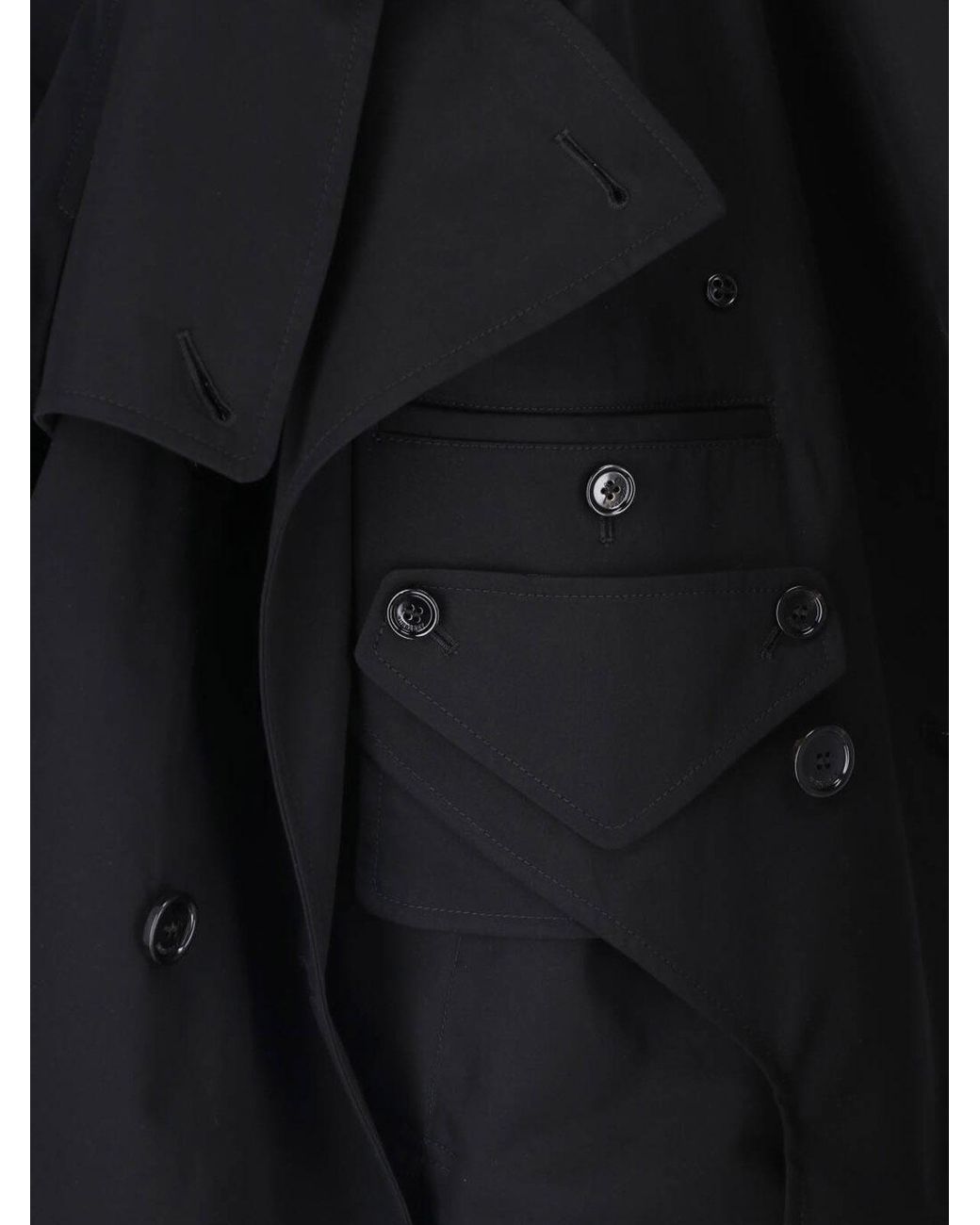 Burberry Black Tropical Gabardine Leadenham Trench Coat for men
