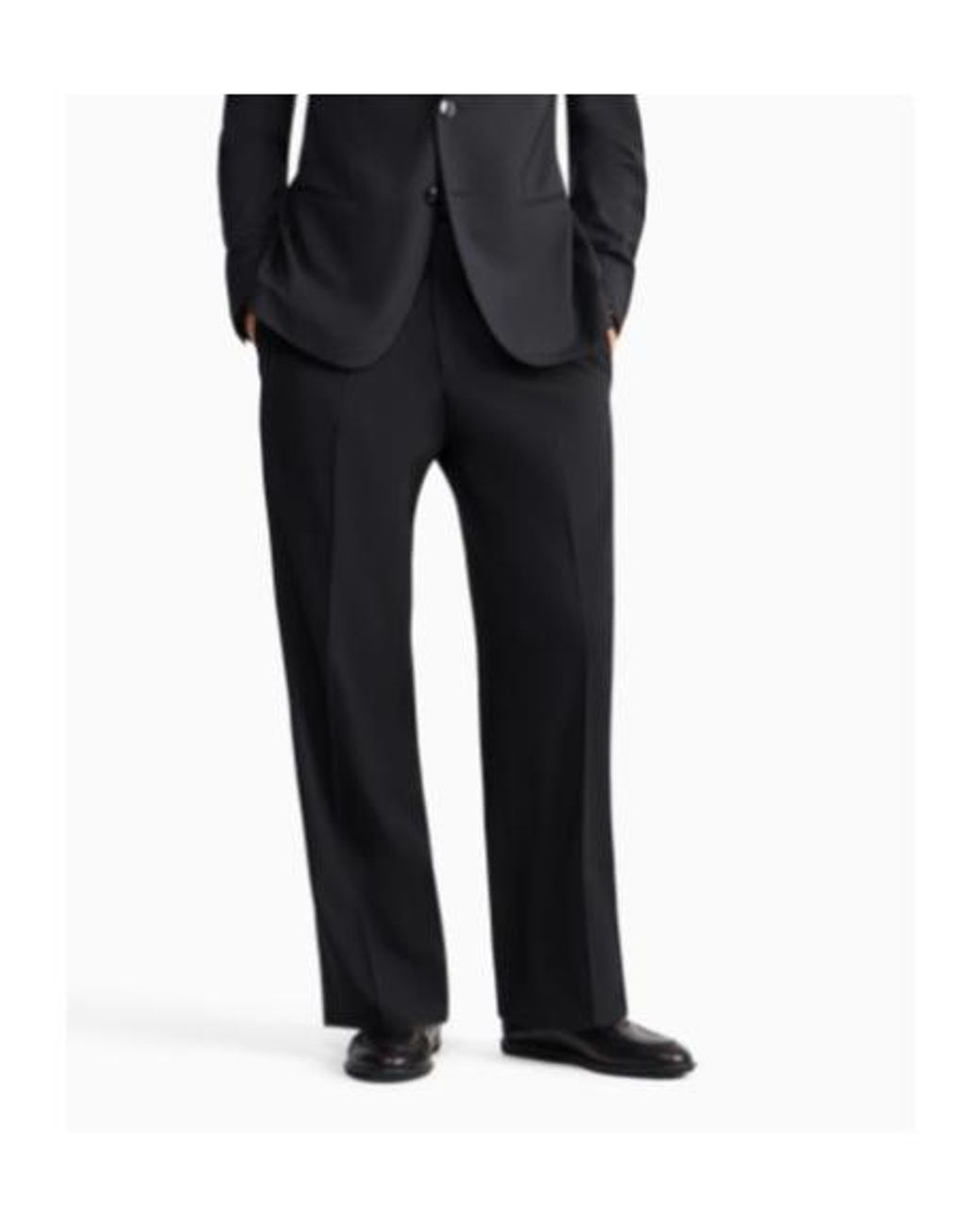 Giorgio Armani Black Pleated Wide-Leg Trousers for men