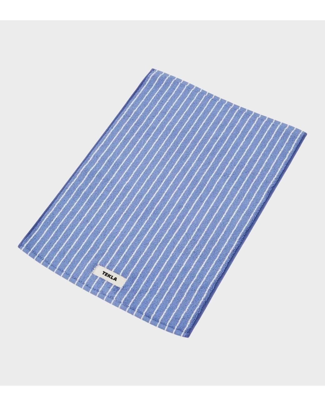 Tekla Blue Striped Bathroom Mat