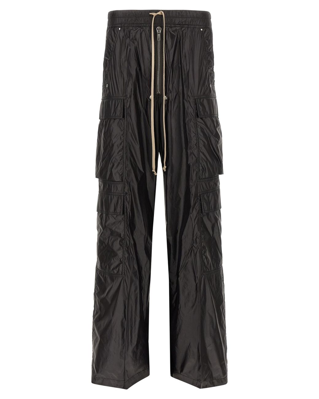 Rick Owens Black Nylon Cargo Pants for men