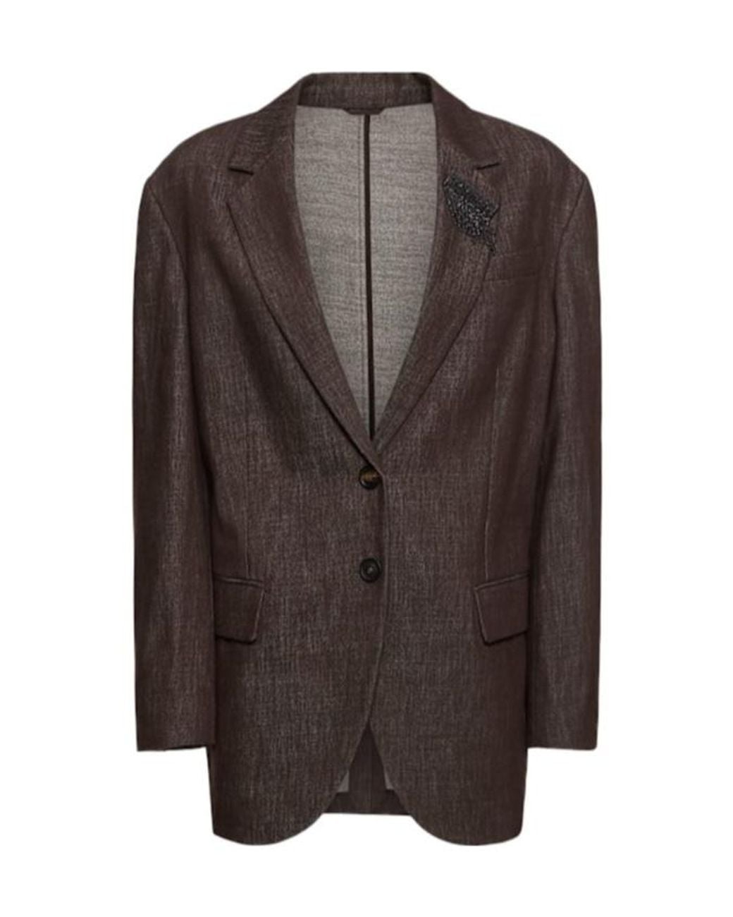 Brunello Cucinelli Brown Cotton Suit-Type Blazer