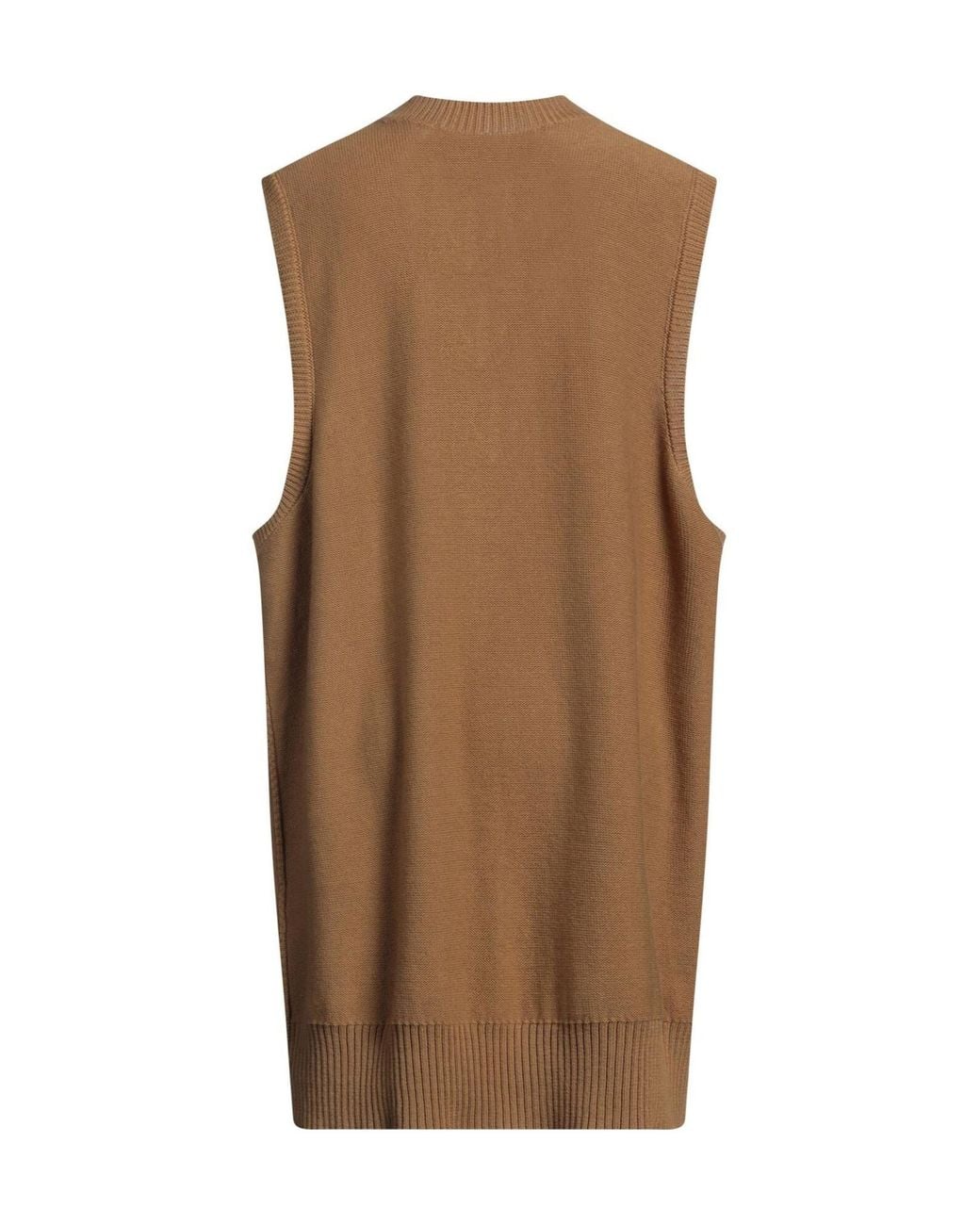 MM6 by Maison Margiela Brown Sleeveless Knitted Dress