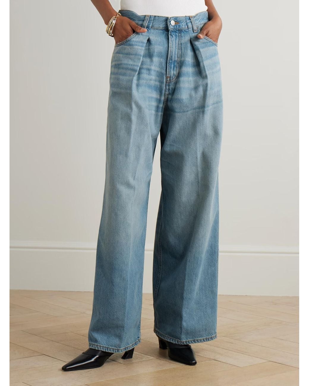 Haikure Blue Candy Pleated Boyfriend Jeans