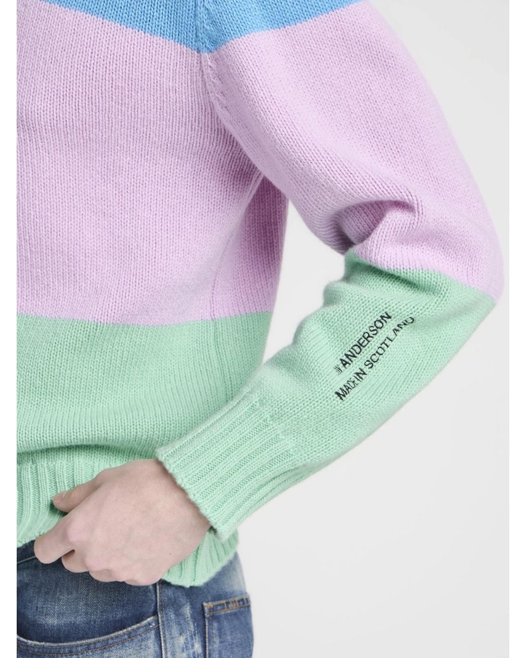 J.W. Anderson Blue Knitted Striped Sweater for men
