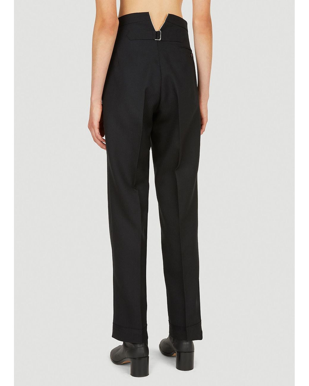 Maison Margiela Blue High-Waist Pressed Crease Trousers