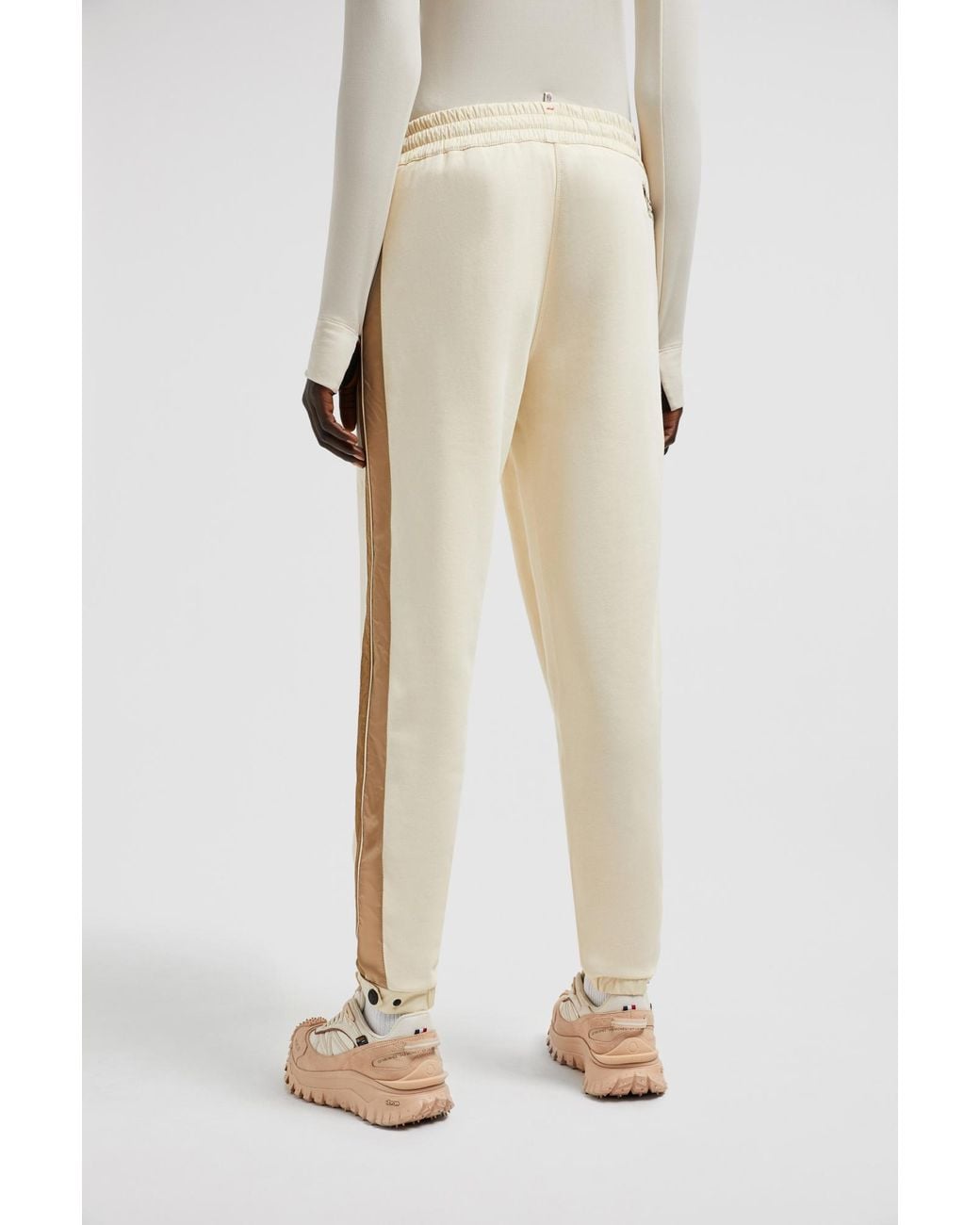 Moncler Natural Grenoble Padded Mountain Logo Track Pants