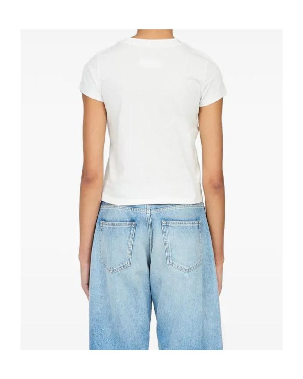 MM6 by Maison Margiela White Sticker-Print Cotton T-Shirt