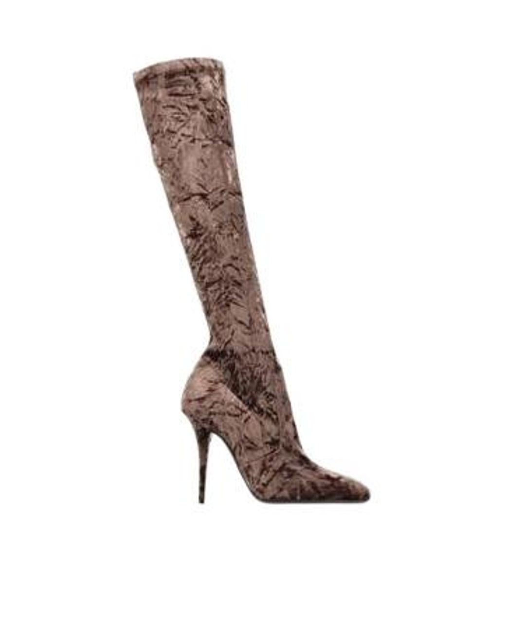 Saint Laurent Brown Minimalist Solid Color Stiletto Heel Boots