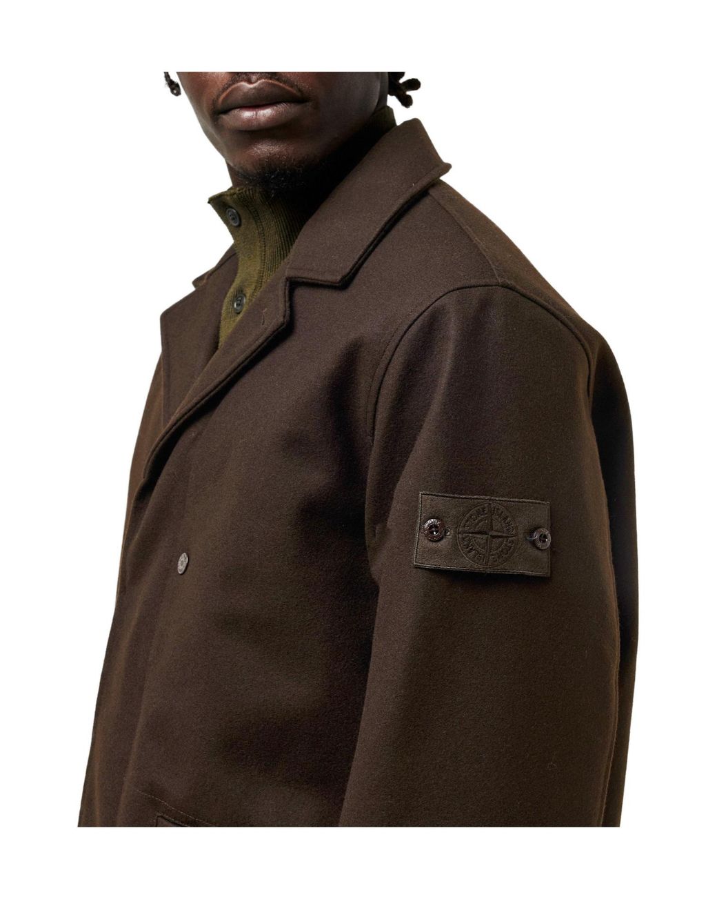 Stone Island Brown Ghost Wool Blazer for men