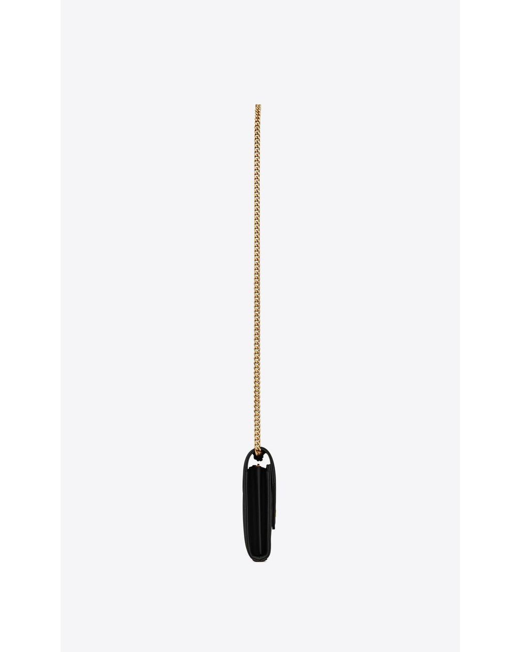 Saint Laurent White Monogram Chain Wallet