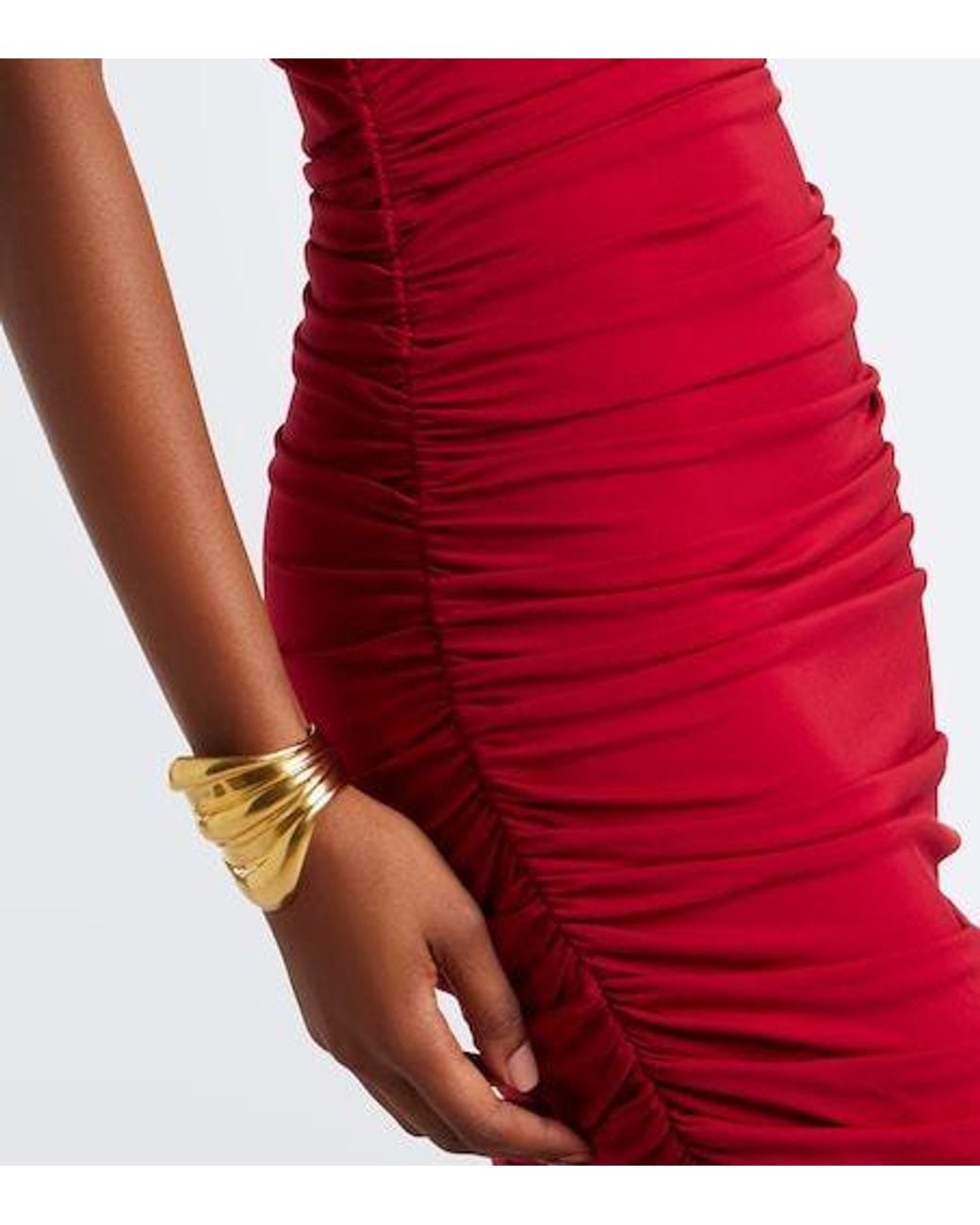 Jonathan Simkhai Red Draped Open-Back Gown