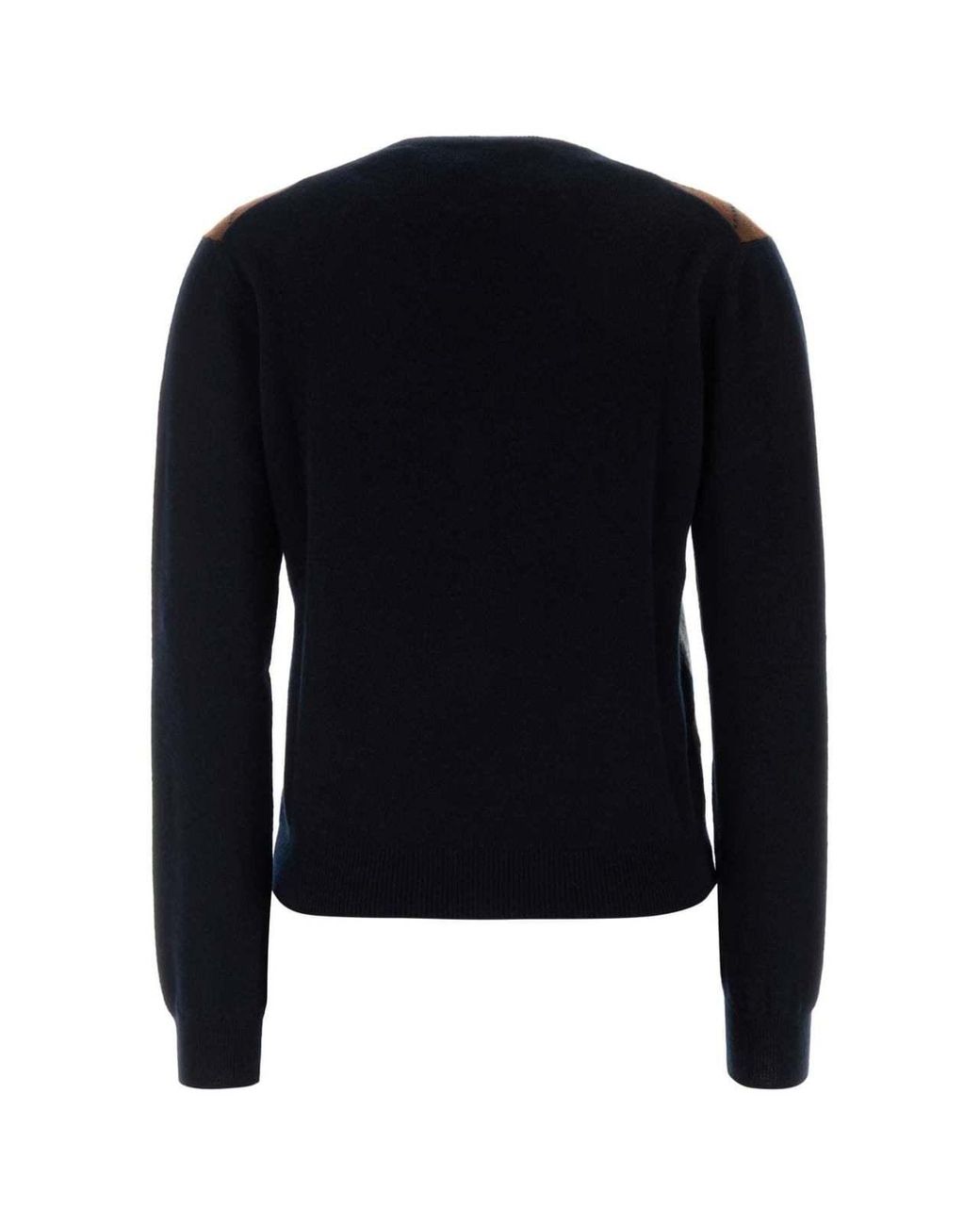 Prada Black Argyle Embroidered Cardigan