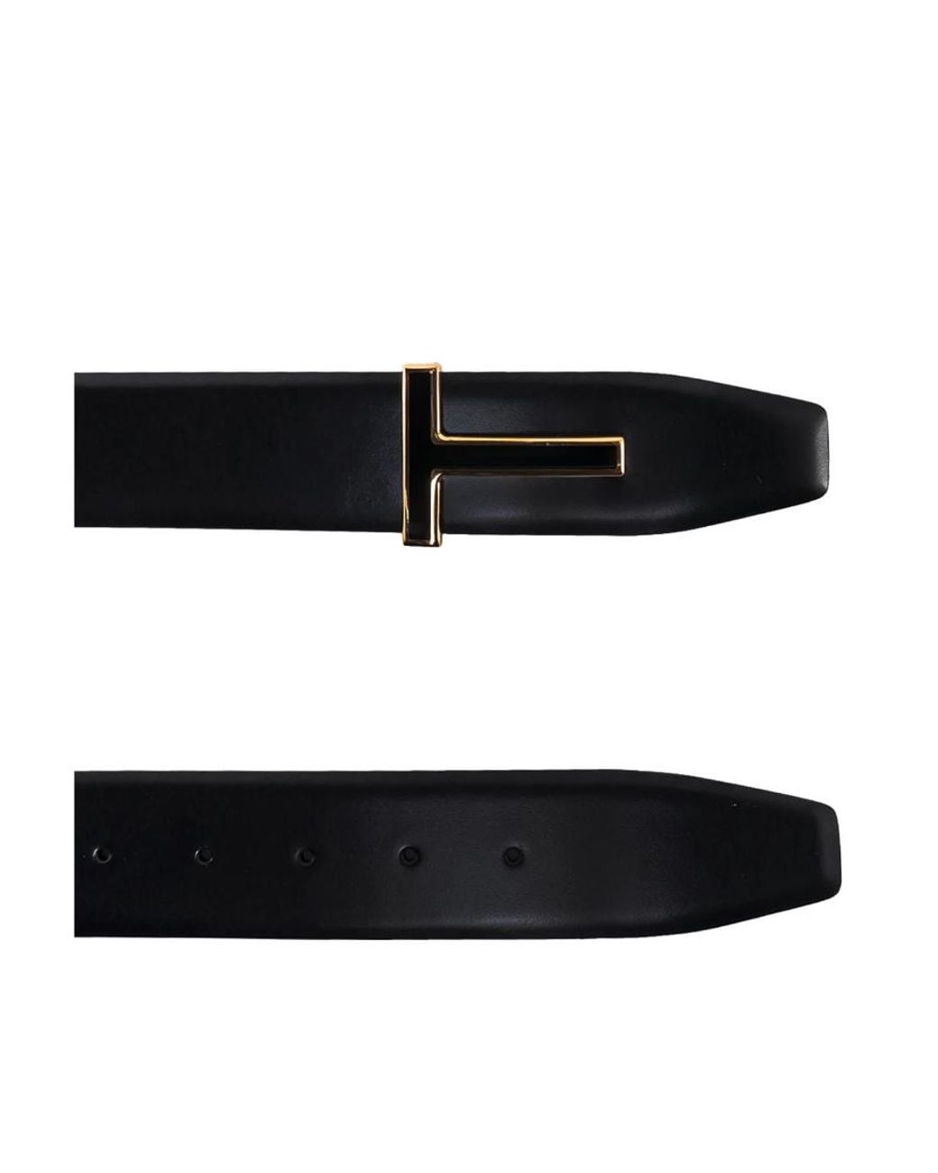 Tom Ford White T Logo Buckle Belt for men