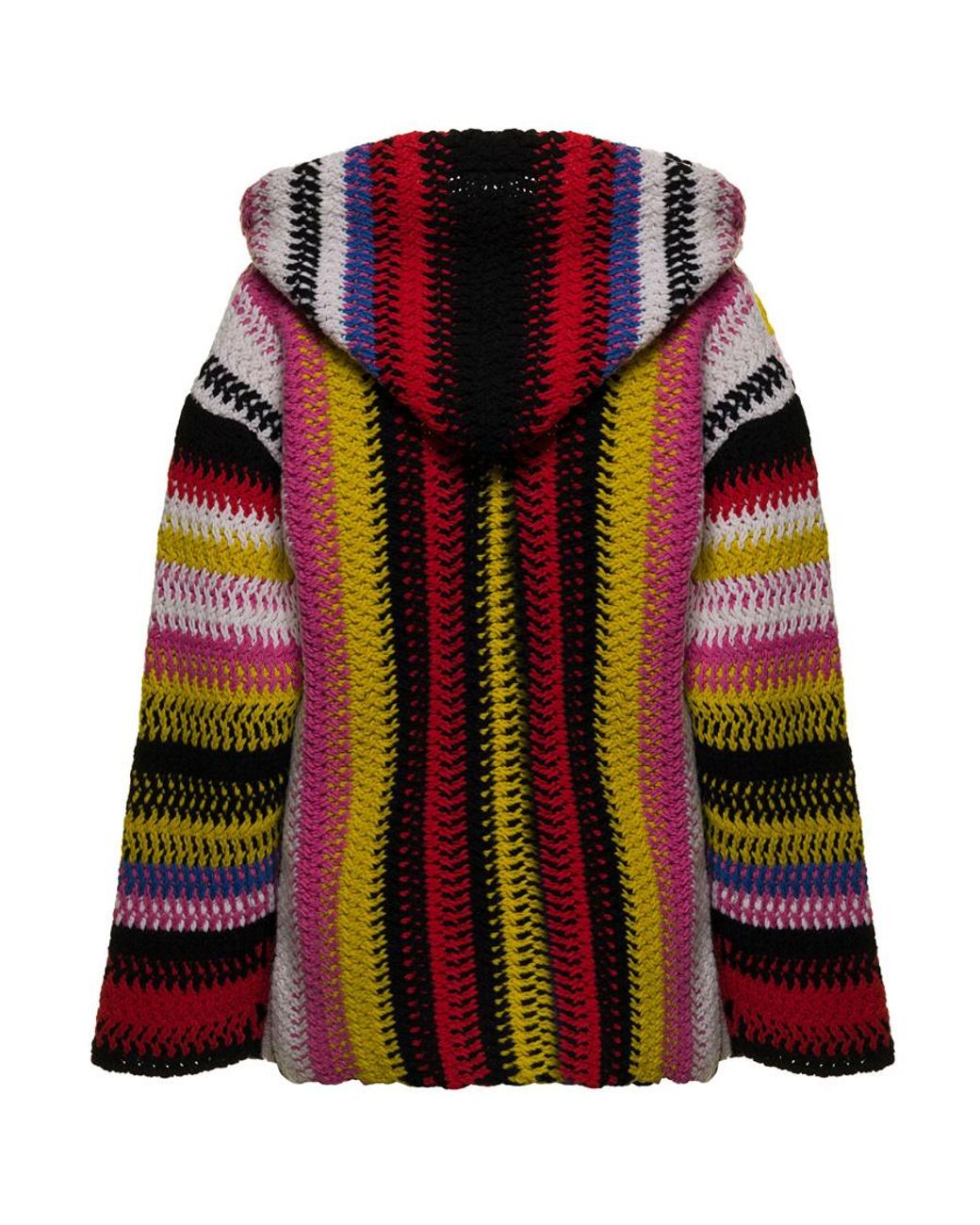 Chloé Multicolor Cashmere-Wool Blend Hooded Top