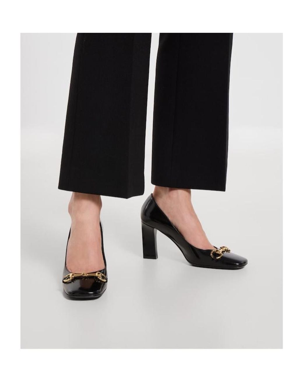 Gucci Black Signora Horsebit Detailed Pumps
