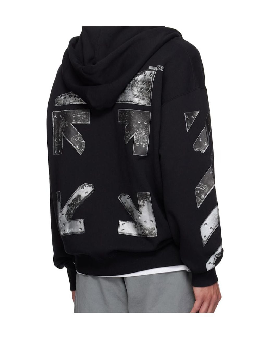 Off-White c/o Virgil Abloh Black Metal-Arrow Zip-Up Hoodie for men