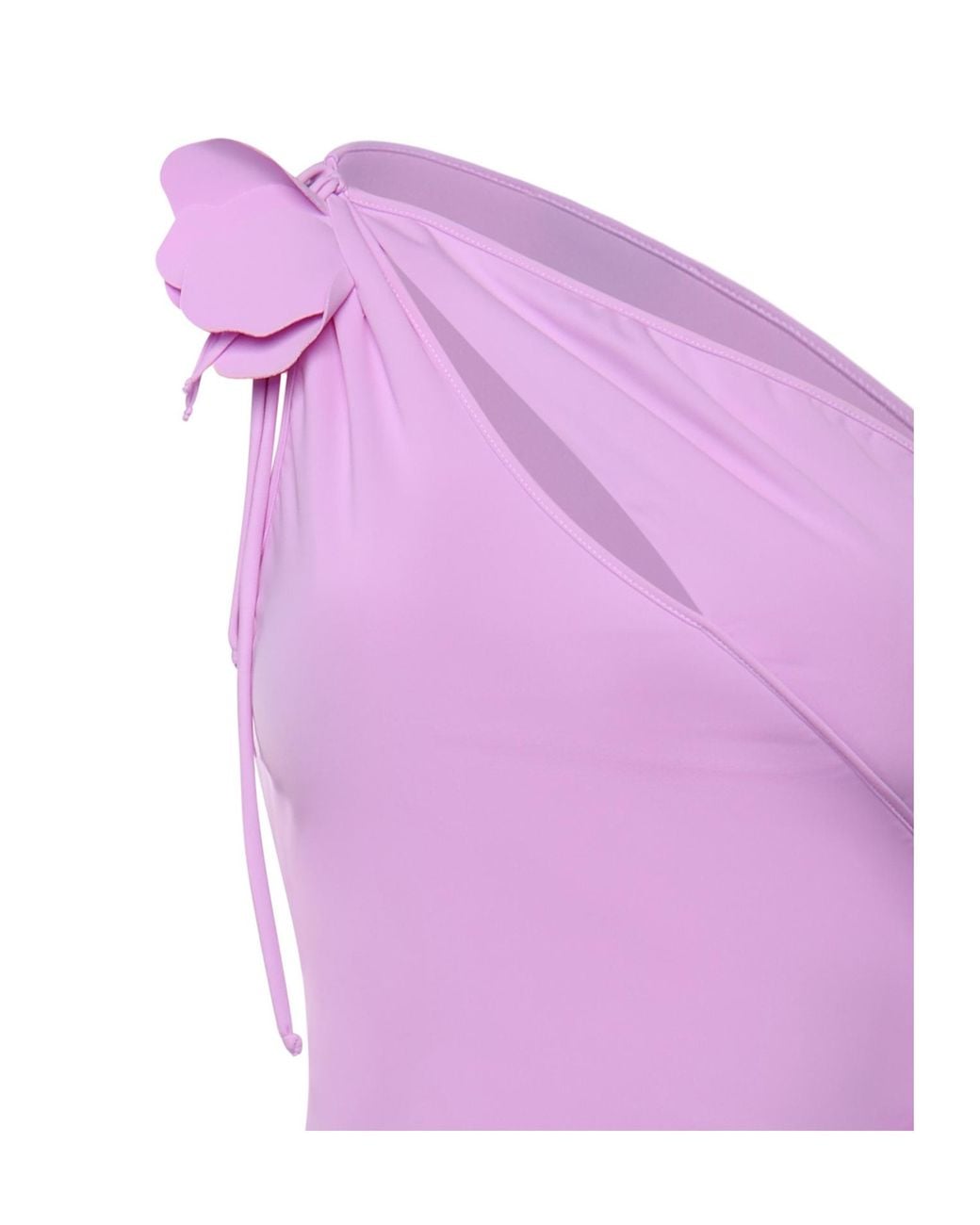 Coperni Purple Asymmetrical Mini Dress With Flowers