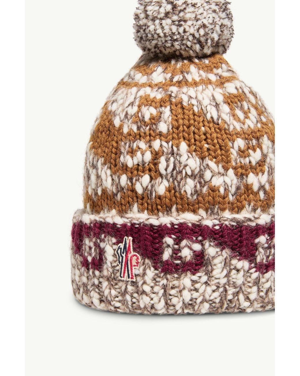 Moncler White Alpaca Wool Blend Beanie With Pom Pom for men