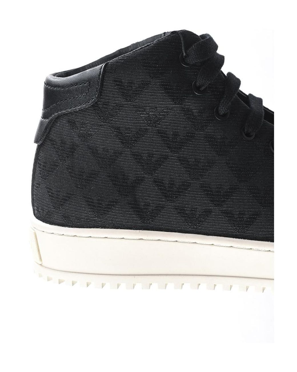 Emporio Armani Black Logo Lace-Up Sneakers for men