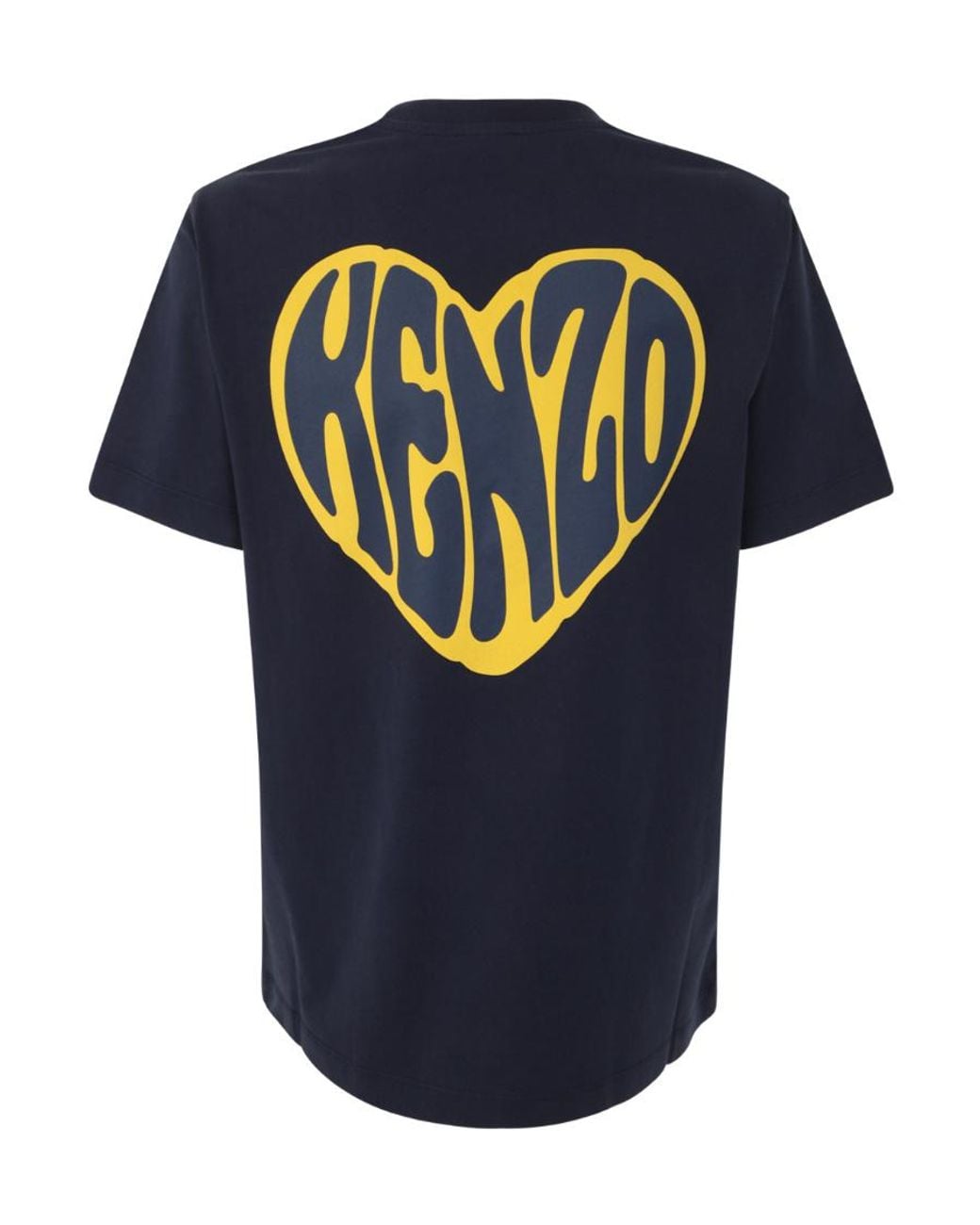 KENZO Blue Heart Printed Crewneck T-Shirt
