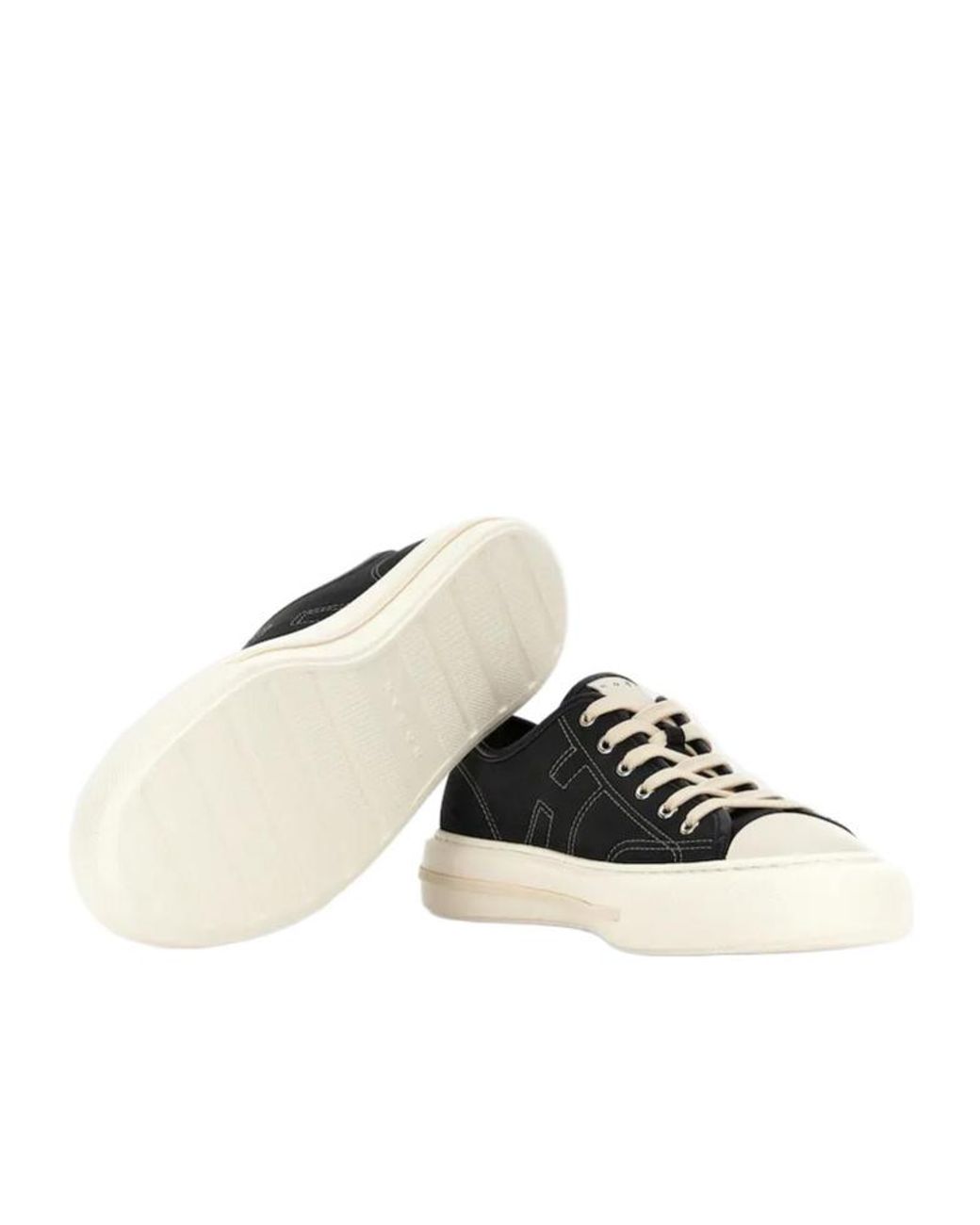 Hogan Black Contrast Sole Low-Top Sneakers for men