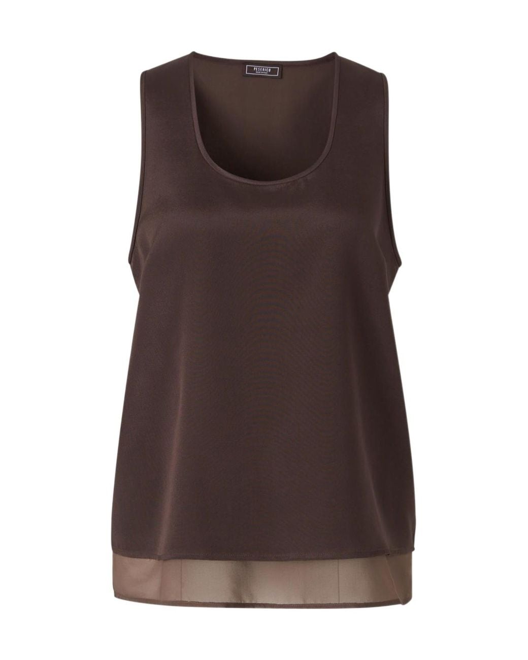 Peserico Brown Sleeveless Crepe Top