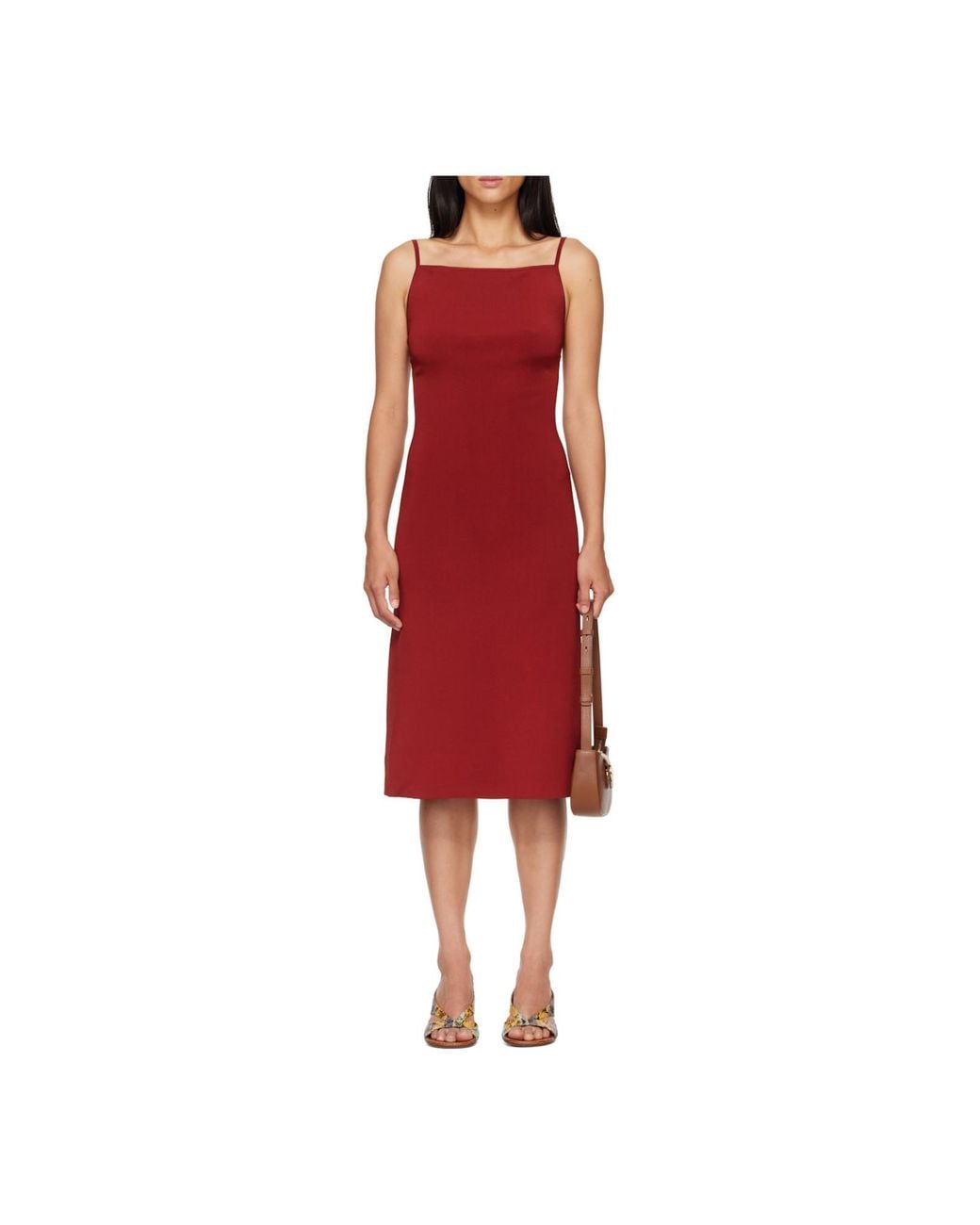 Ferragamo Red Knitted Slip Dress