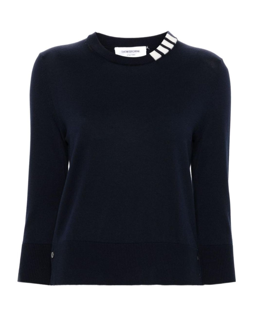 Thom Browne Blue 4-Bar Crewneck Jumper