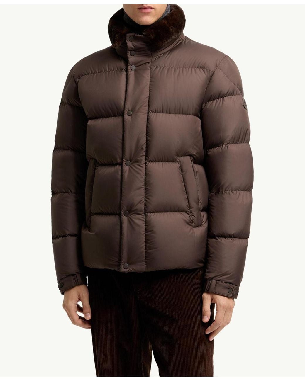 Moncler Brown Drisfall Short Down Jacket for men