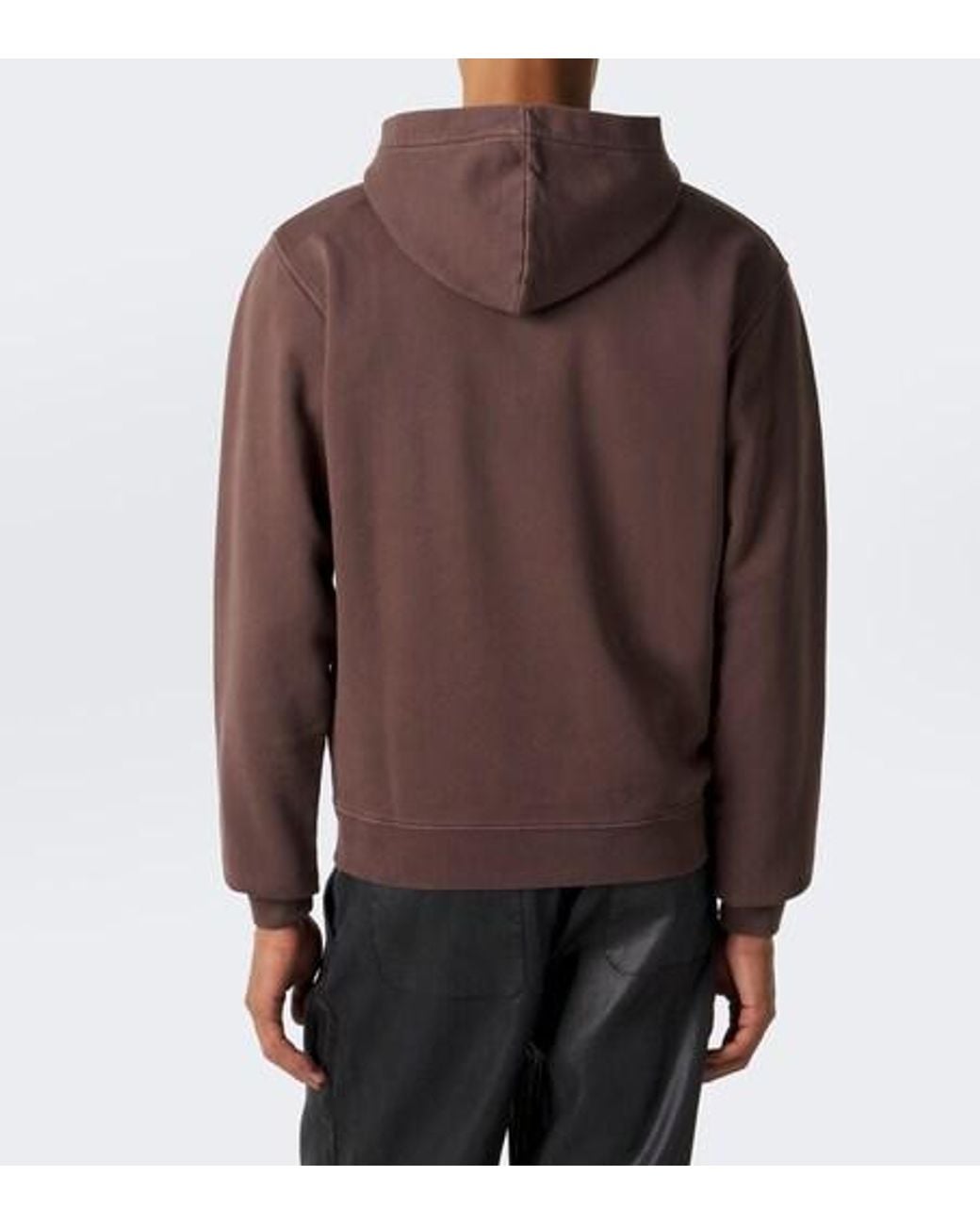 Jacquemus Brown Logo Cotton Fleece Hoodie for men