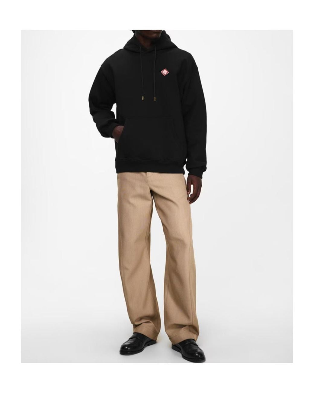Casablanca Black Logo Appliqué Hoodie for men