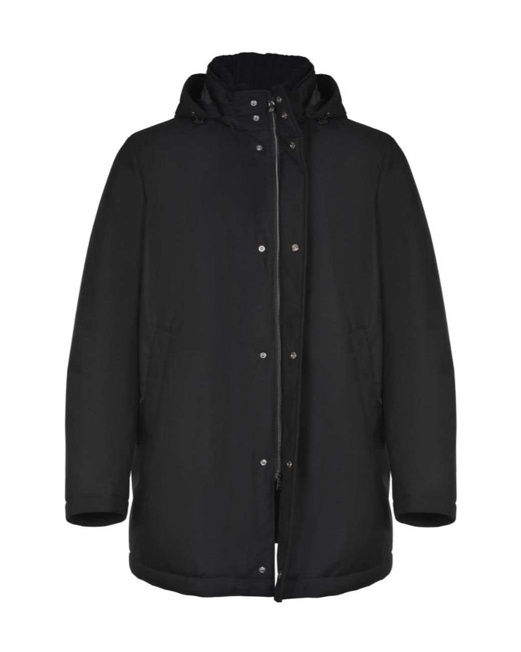 Herno Black Long-Sleeved Hooded Down Jacket for men