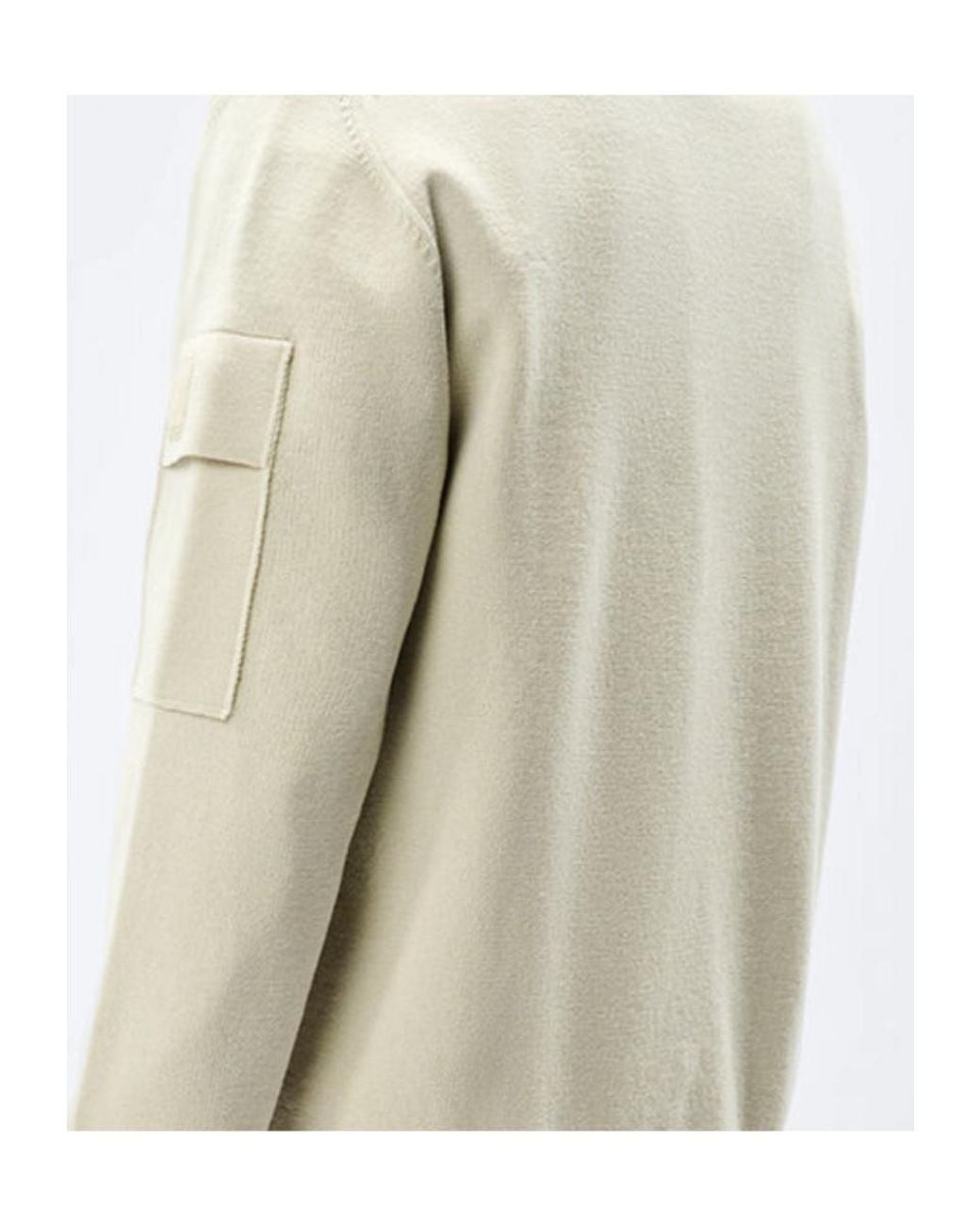 C P Company White Metropolis Series Extrafine Merino Wool Half Zip Sweater for men