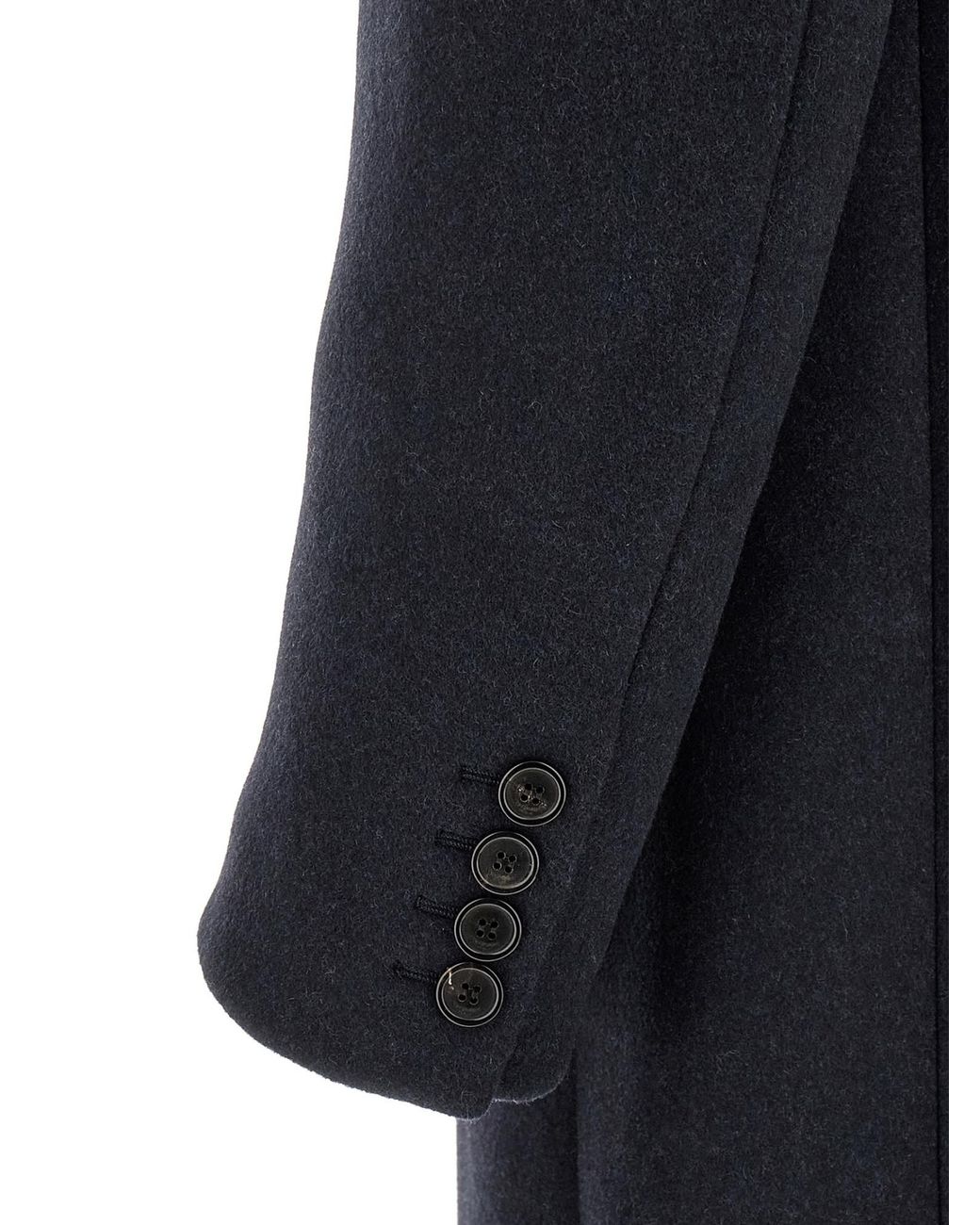 Saint Laurent Blue Double-Breasted Long Coat for men