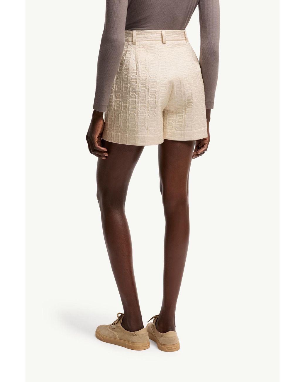 Moncler Natural Logo Detailed Shorts