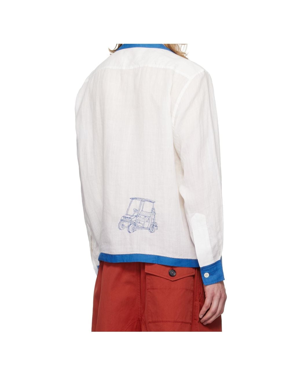 Bode White Linen Shirt for men