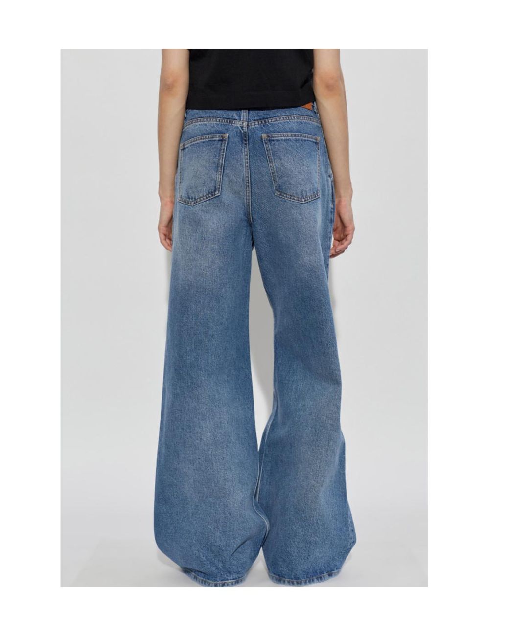 Off-White c/o Virgil Abloh Blue Pleated Wide-Leg Jeans