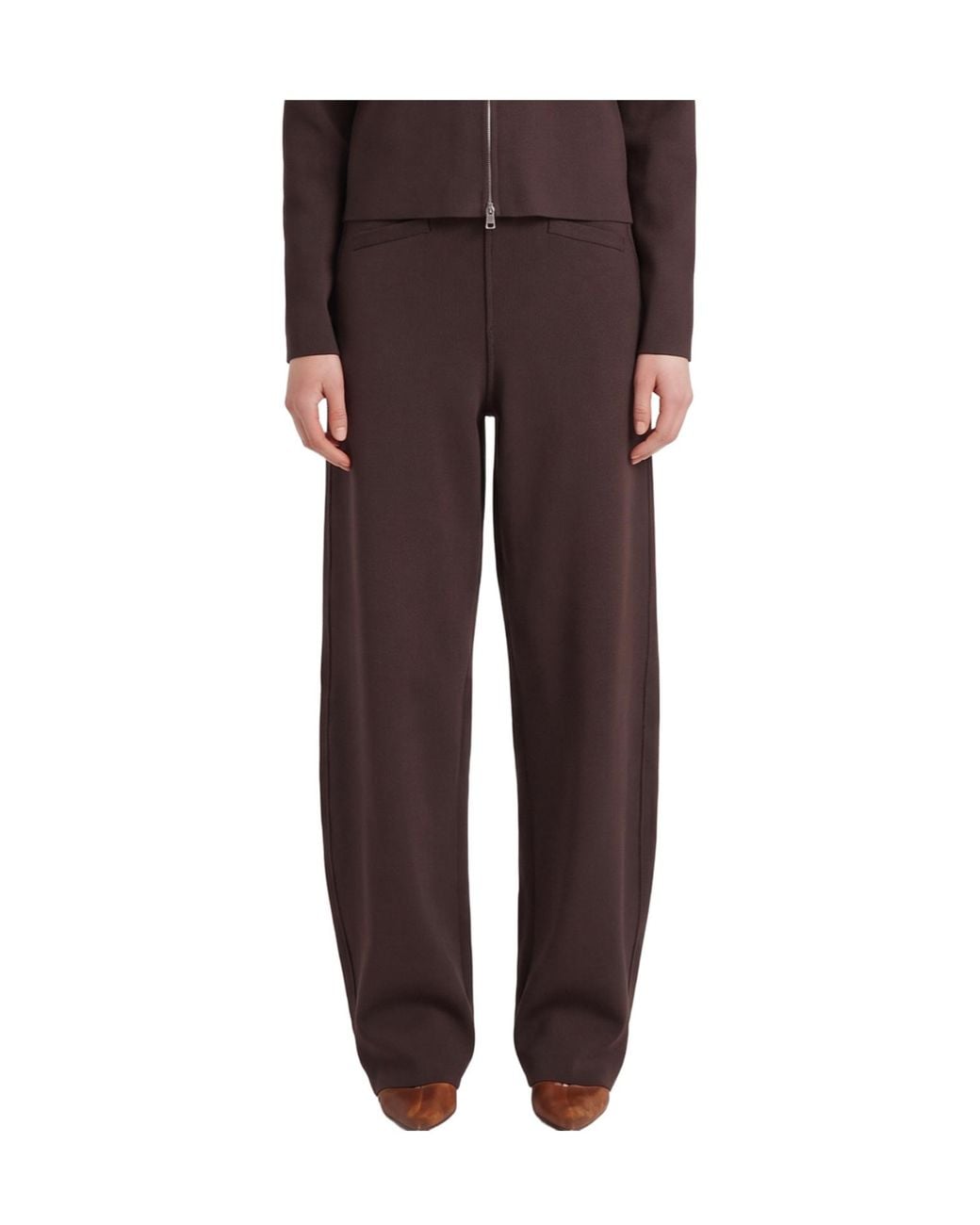 Frankie Shop Purple Enya Straight-Leg Pants