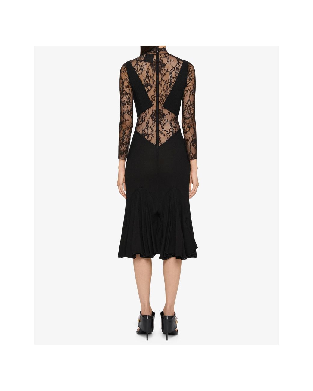Givenchy Black Lace Detailed Mini Dress