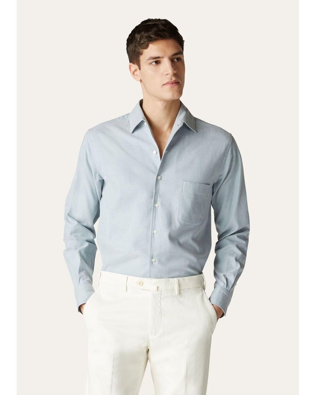 Loro Piana Blue André Button-Up Shirt for men