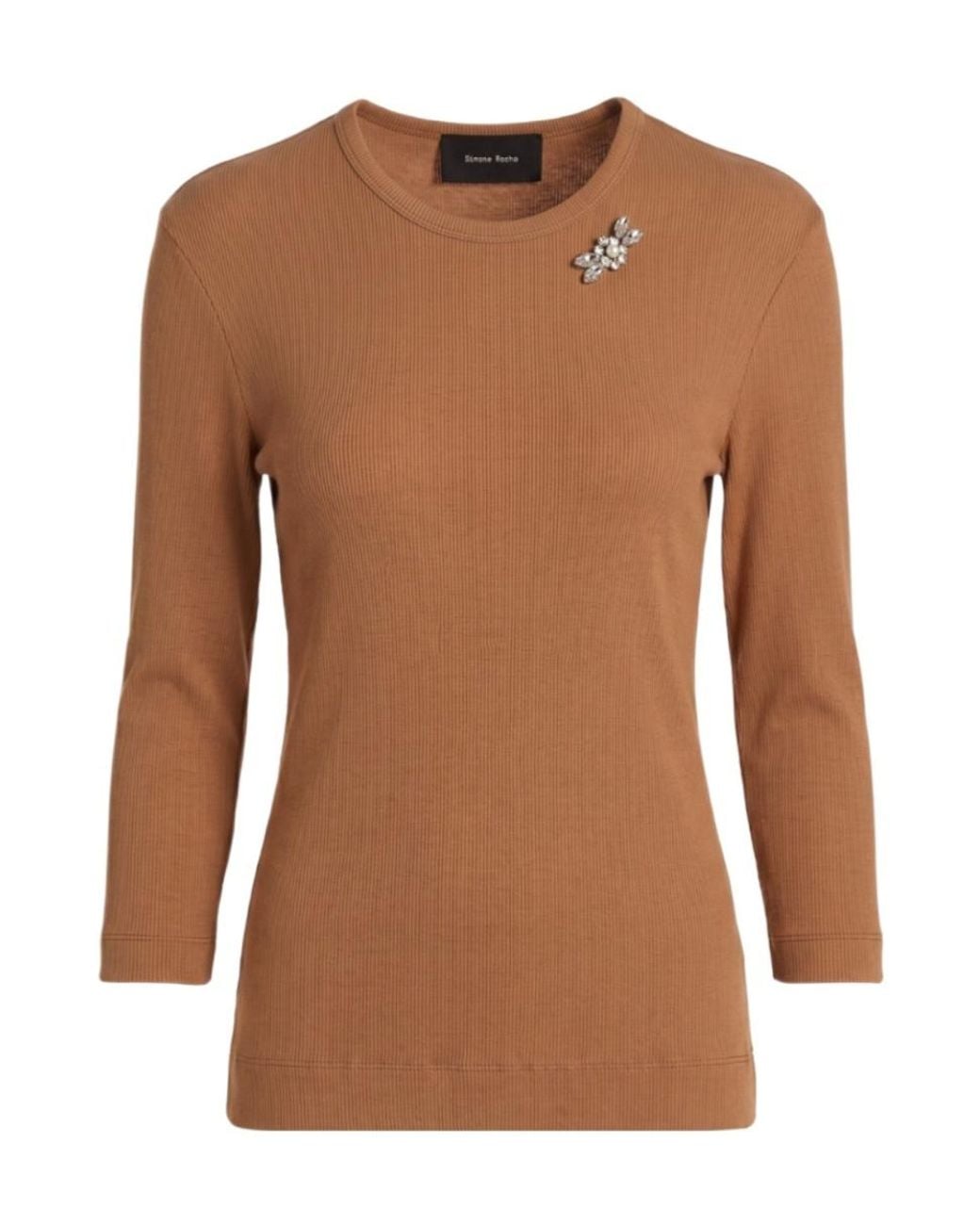 Simone Rocha Brown Decorative Crew Neck T-Shirt