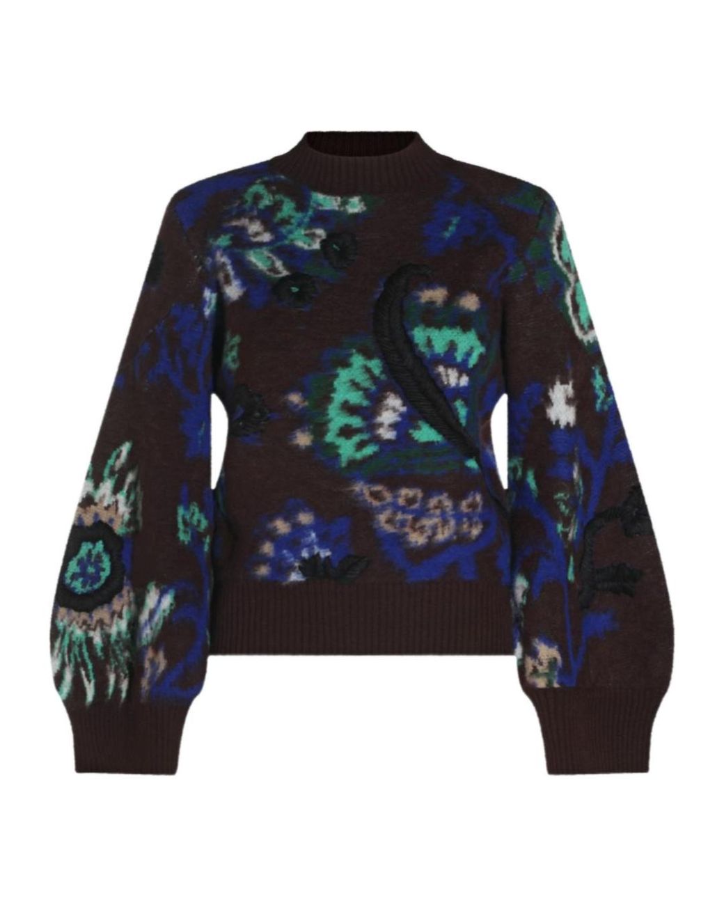 Sacai Blue Floral Intarsia Sweater