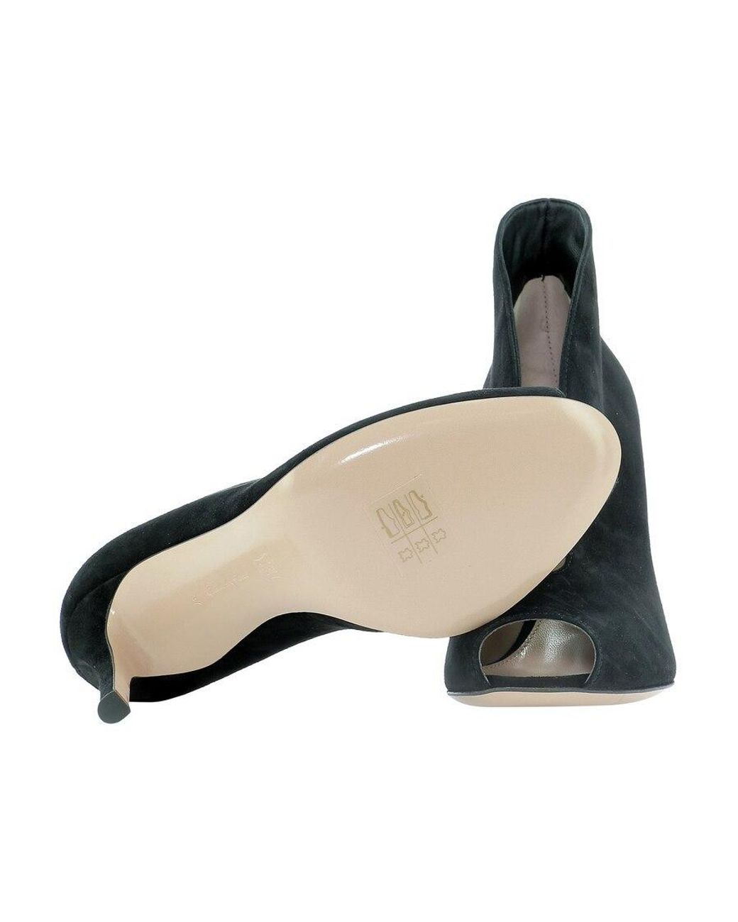 Gianvito Rossi Black Logo Open-Toed High Heels