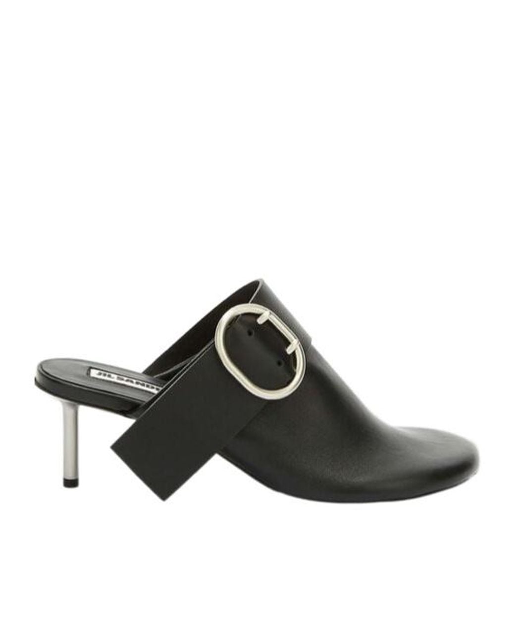 Jil Sander Black Buckled Heeled Mules